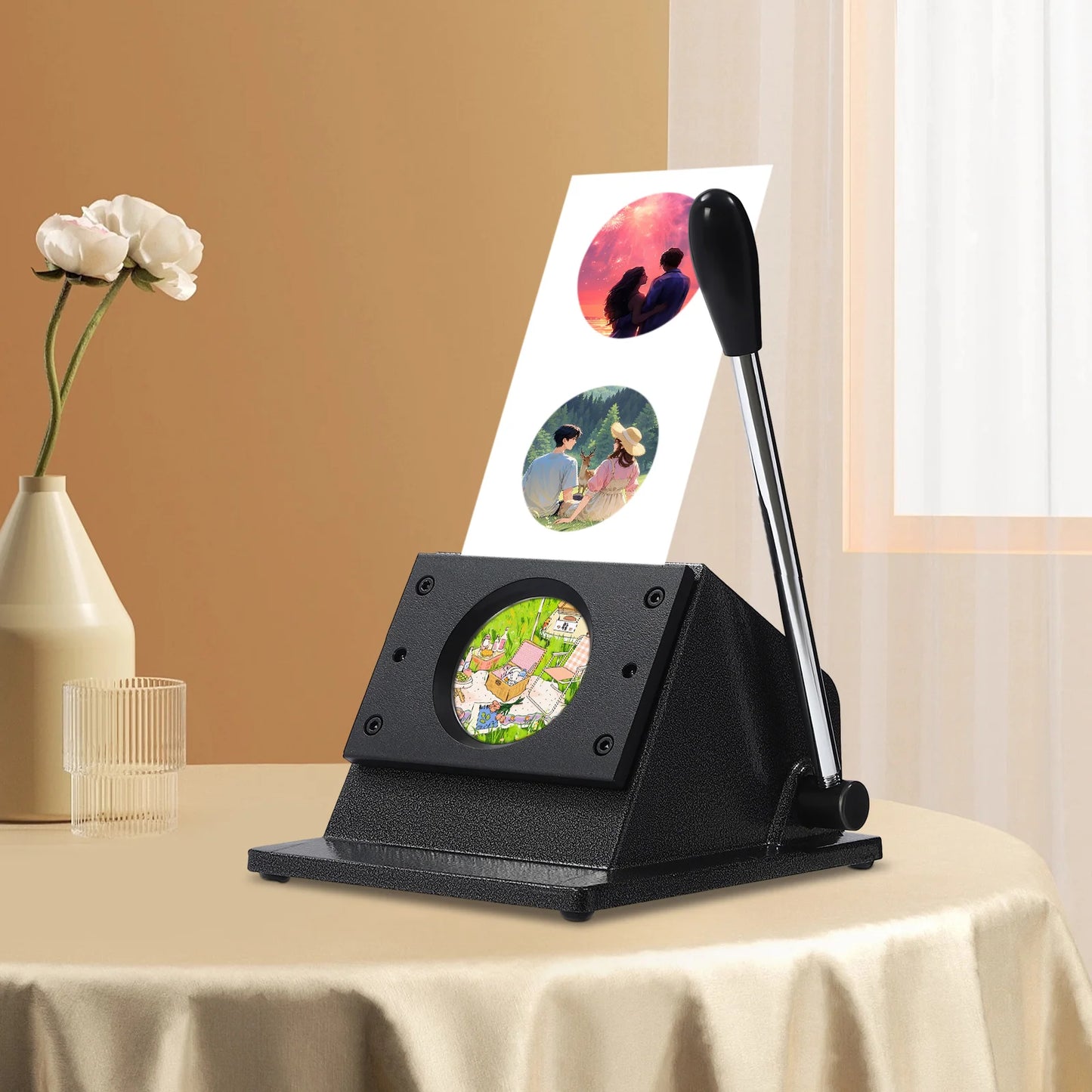 Manual Punch Die Cutter Circle Cutter For Badges Medals Signs