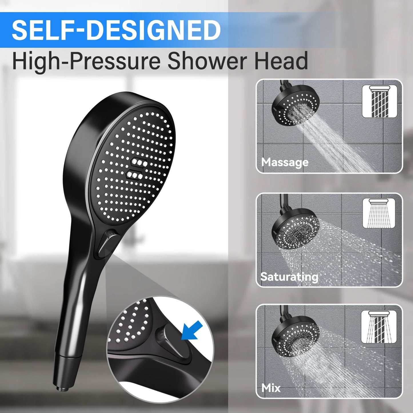 Tandem Shower Head For Couples High Pressure Dual Shower System