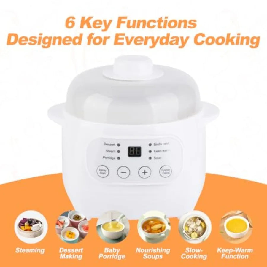 SHXI Electric Stew Pot Slow Cooker With Ceramic Liner