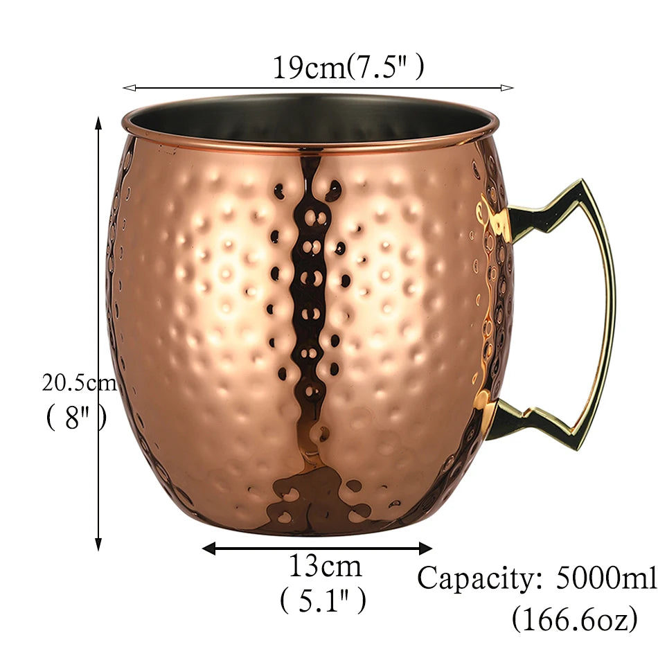 CocktailGeek Stainless Steel Hammered Moscow Mule Mug