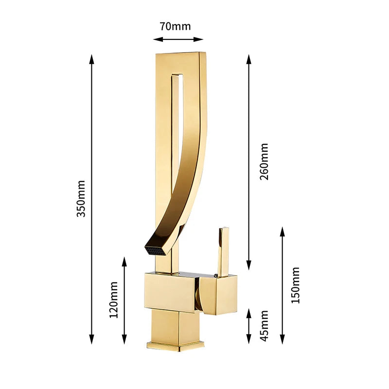 Wanmivezlo Bathroom Basin Faucet Deck Mounted Waterfall Mixer Tap