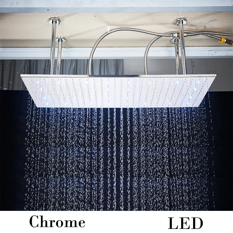 Wanmivezlo LED Brass Rainfall Shower Head Powered By Water Flow