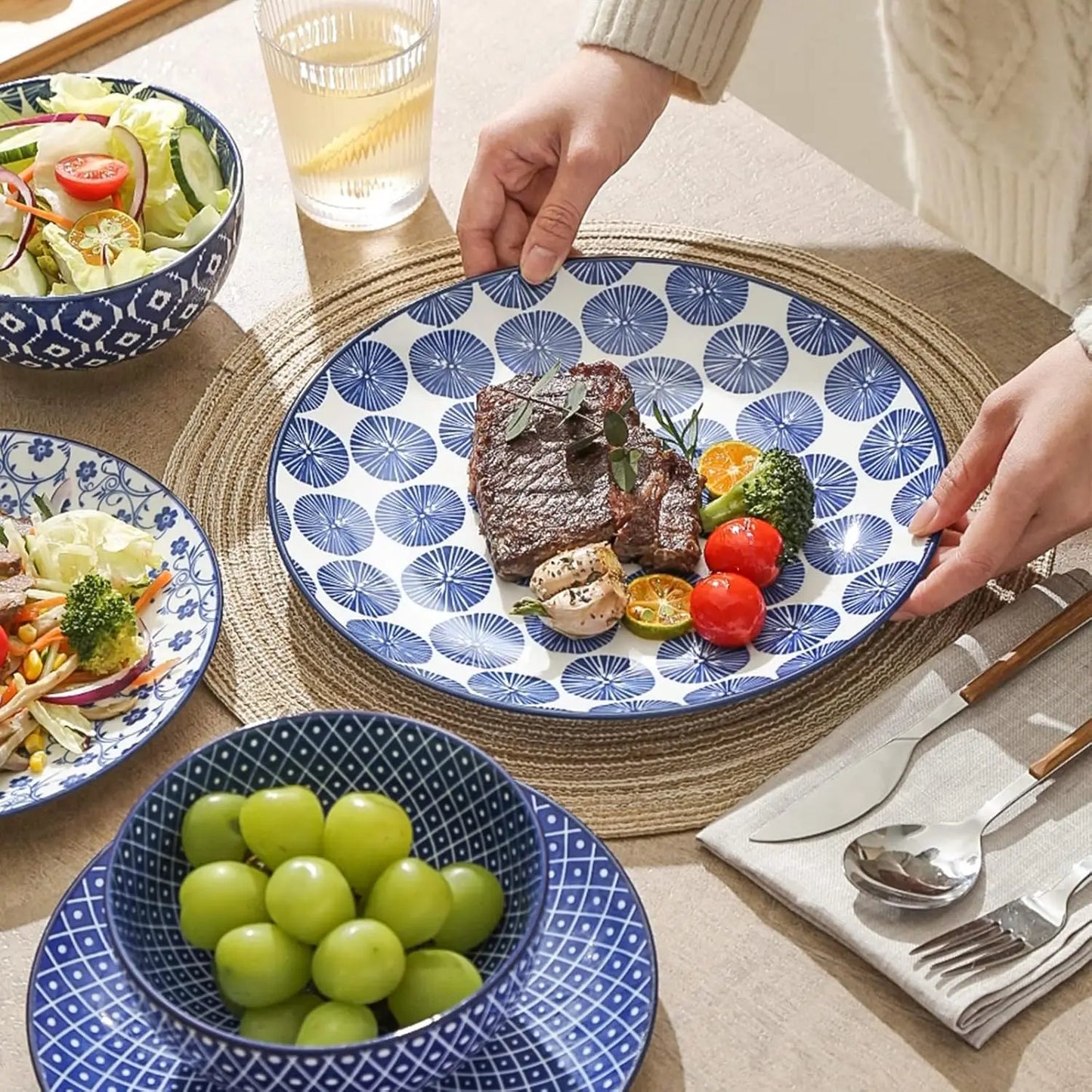 Ceramic Dinnerware Set For 4 12 Piece Dishwasher And Microwave Safe