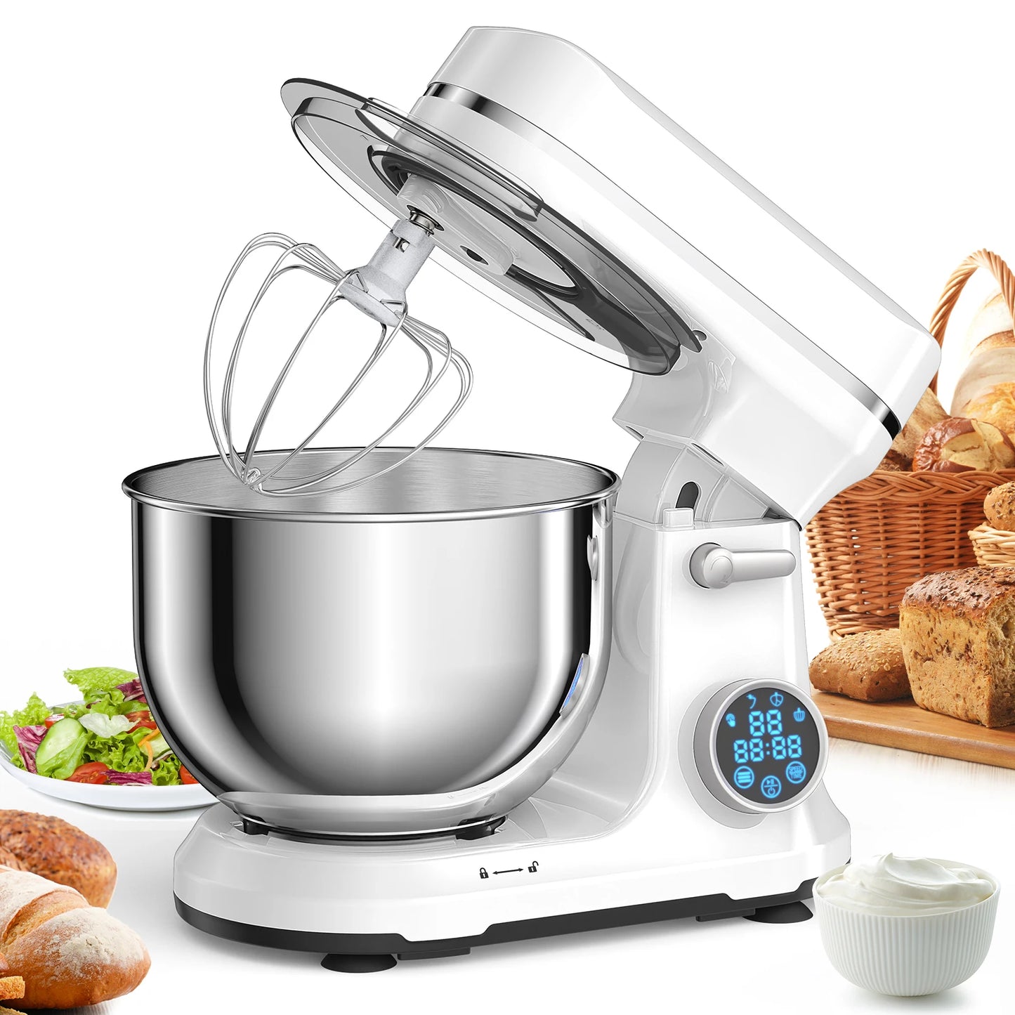 Biolomix 1200W Stand Mixer 11 Speed With Digital OLED Display