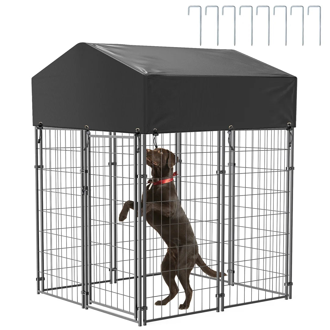 BINGOPAW Heavy Duty Dog Kennel Welded Metal Playpen For Outdoor Indoor Use