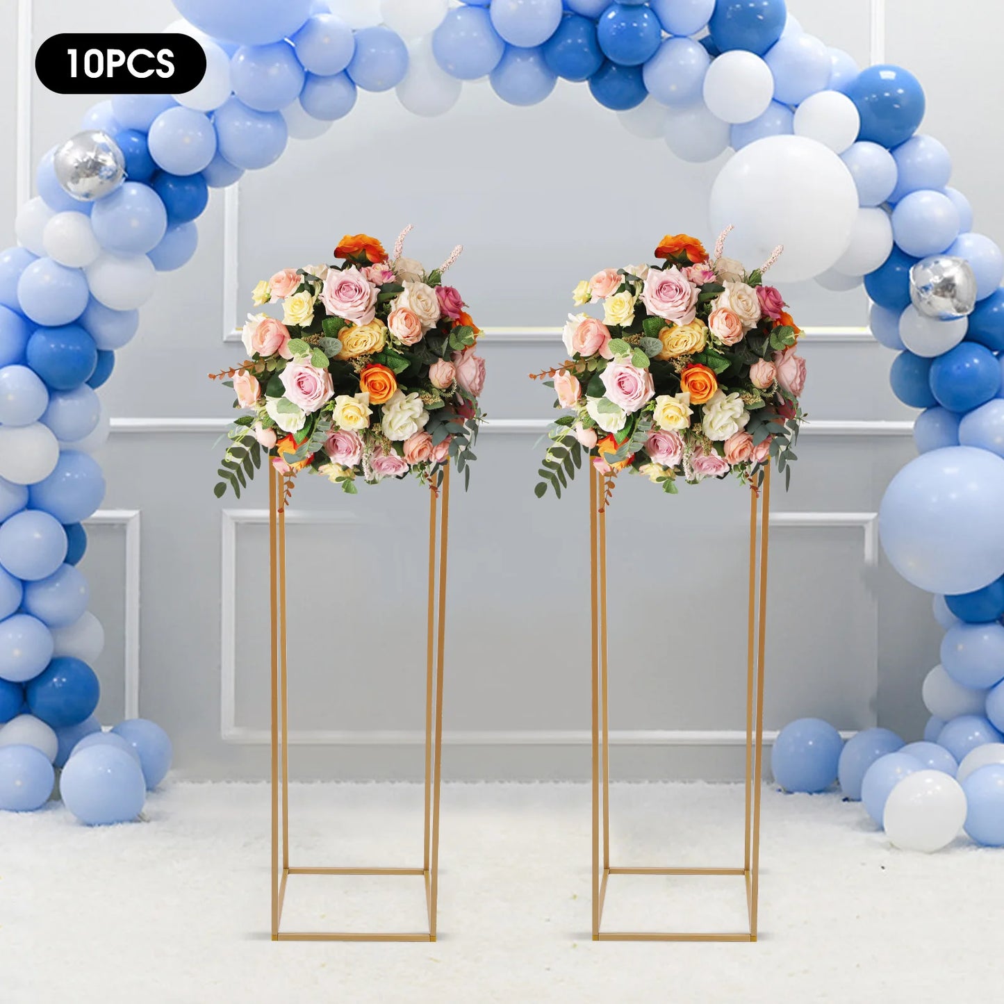 NONECN Metal Flower Display Stands Geometric Wedding Columns Centerpieces