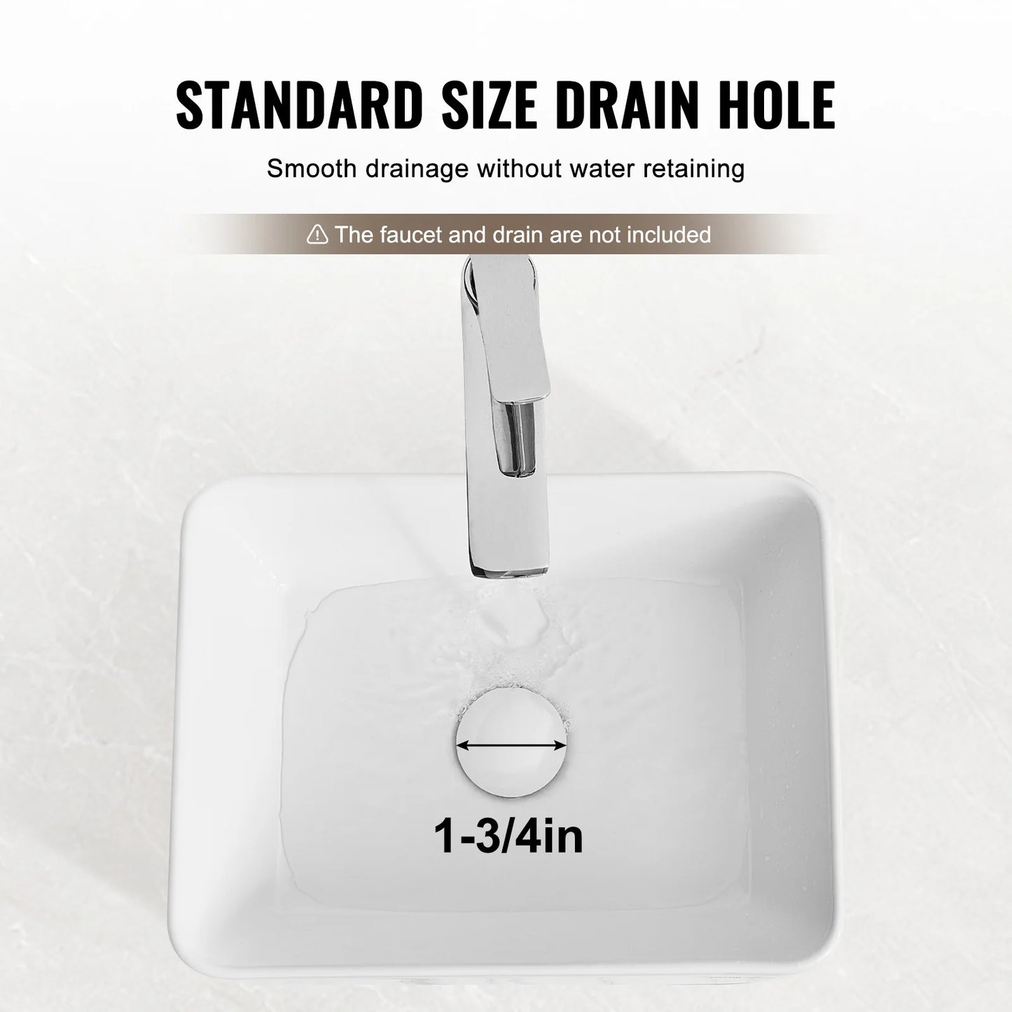 Rectangular Ceramic Vessel Sink For Above Counter Bathroom