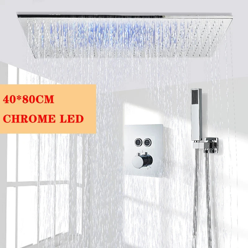 Wanmivezlo LED Brass Rainfall Shower Head Powered By Water Flow