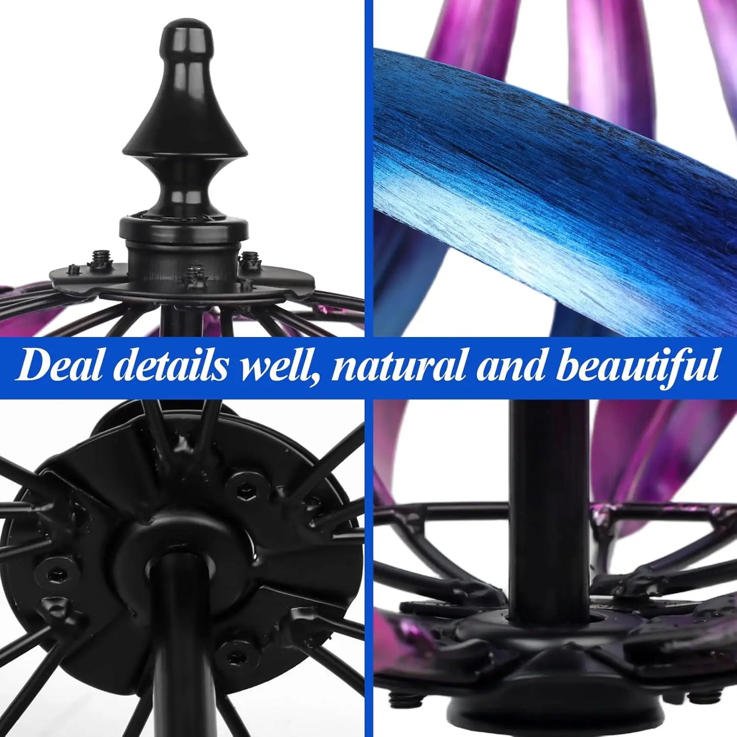 Kinetic Garden Wind Spinner Dual Tier Metal Yard Decor