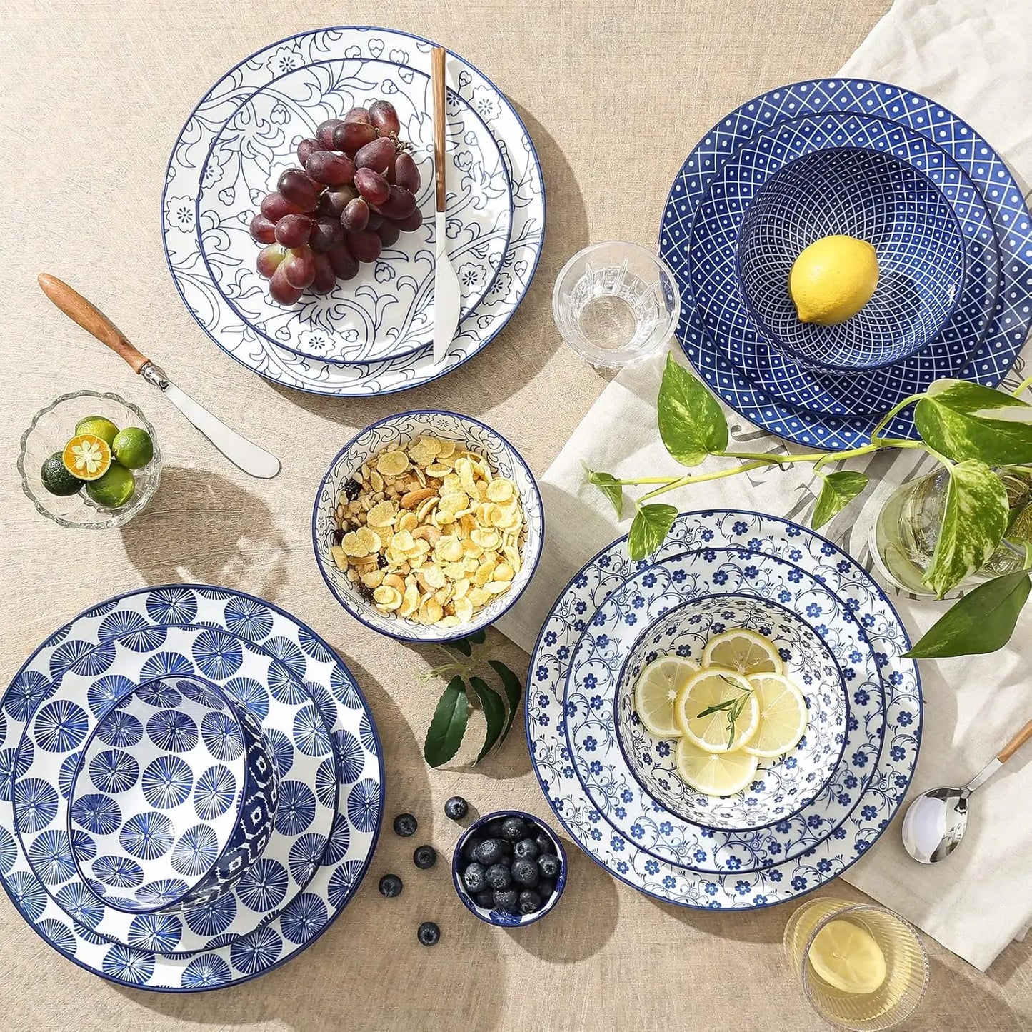 Ceramic Dinnerware Set For 4 12 Piece Dishwasher And Microwave Safe