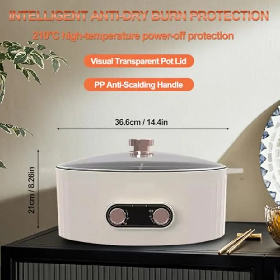 SHXI Four Grid Multifunctional Electric Stew Pot Six Liter Caldron