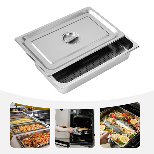 Stainless Steel Steam Pan Set With Lid Nonstick For Restaurant