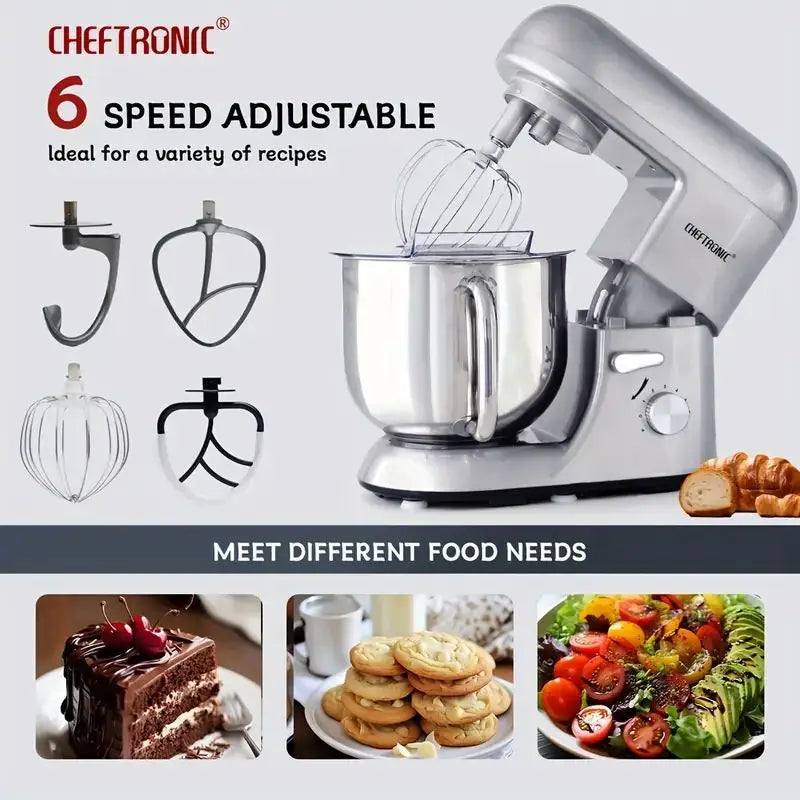 Cheftronic 6 Speed Stand Mixer With Stainless Steel Mixing Bowl