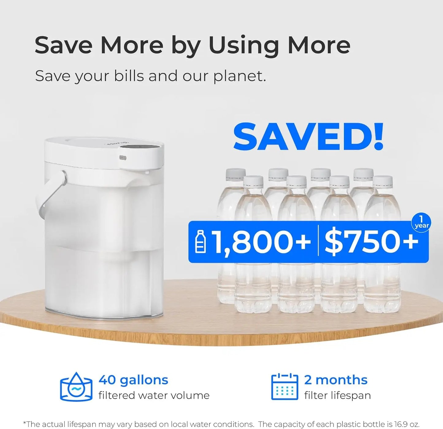 XMSJ FreshTaste Water Filter Pitcher With Rechargeable Dispenser And Advanced Filtration