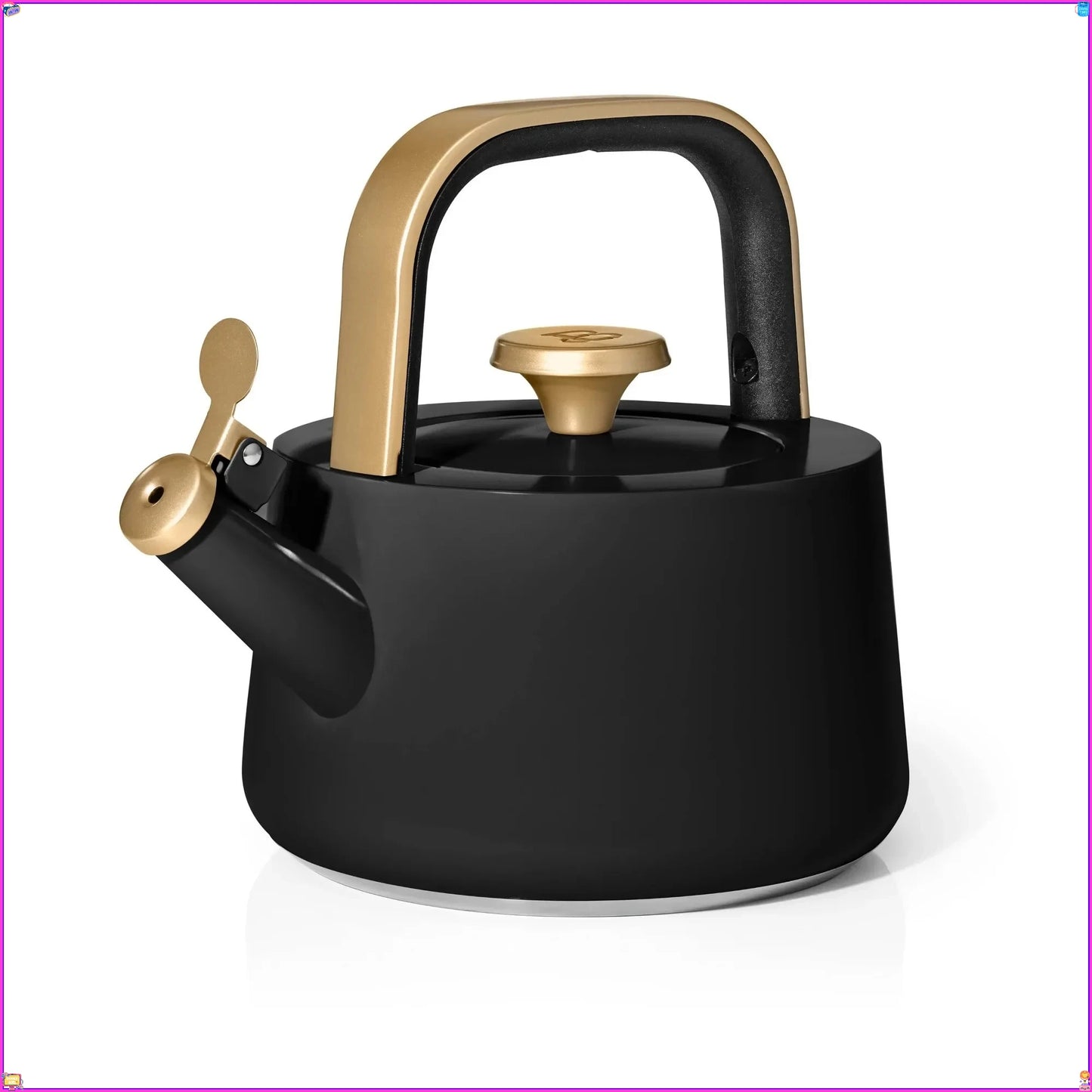 Ceramic Tea Kettle Whistling Nonstick Easy Pour for Induction Stoves