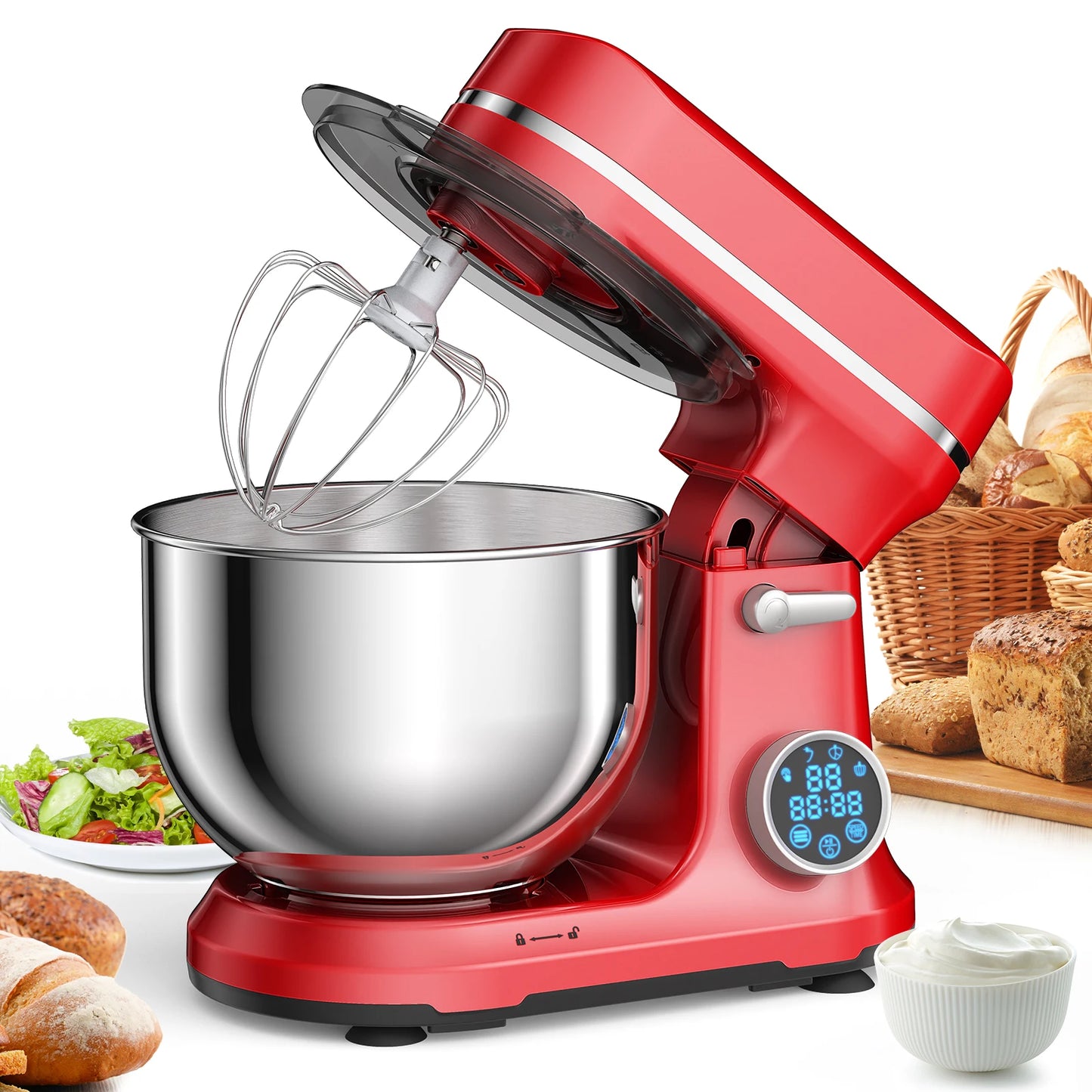 Biolomix 1200W Stand Mixer 11 Speed With Digital OLED Display