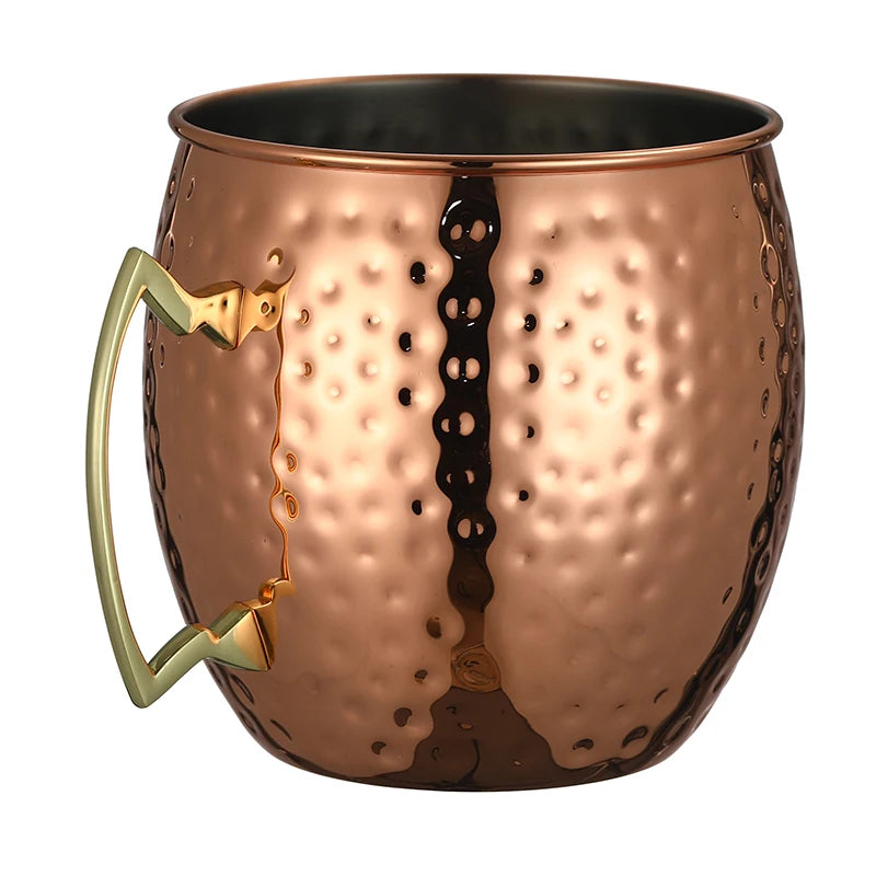 CocktailGeek Stainless Steel Hammered Moscow Mule Mug