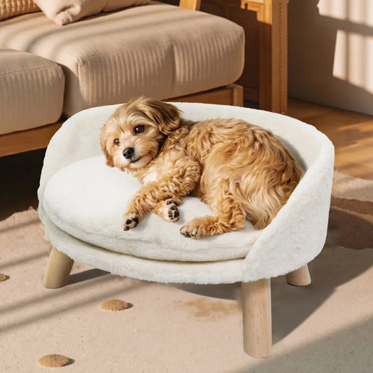 BORWARTCN Ultra Soft Elevated Dog Bed Sofa with Removable Cushion