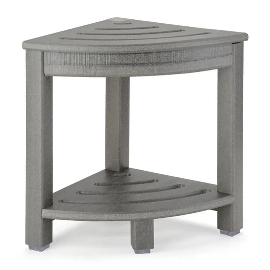 XMSJ Corner Shower Stool With Storage Shelf Plastic Bath Bench