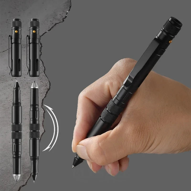 ELESESAFE 4-In-1 Outdoor Self Defense EDC Tactical Pen Flashlight