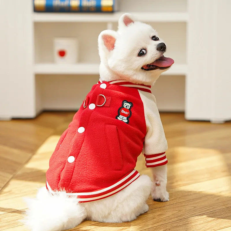 Puppy Coat D Ring Jacket Fleece for Dogs and Cats