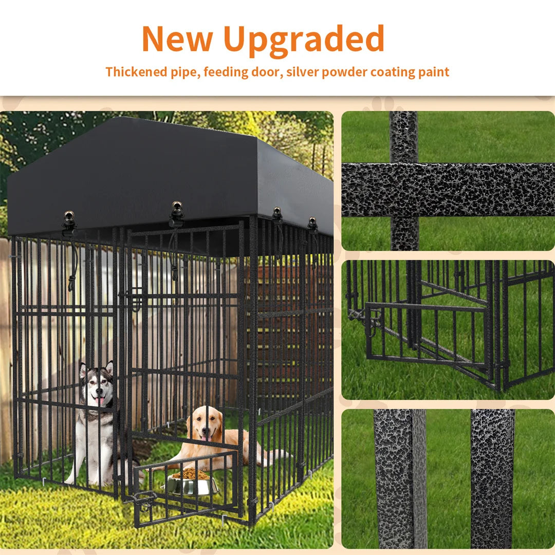 BINGOPAW Heavy Duty Dog Kennel Welded Metal Playpen For Outdoor Indoor Use