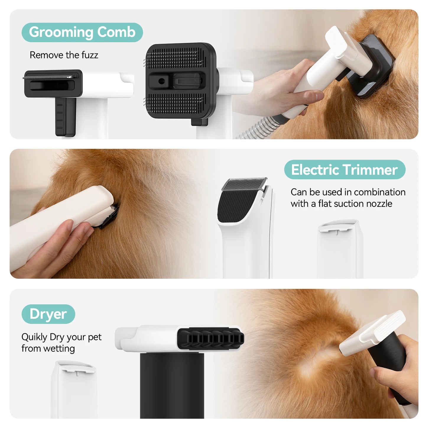 Amicura P1 Vacuum Cleaner And Hair Dryer Pet Grooming Set