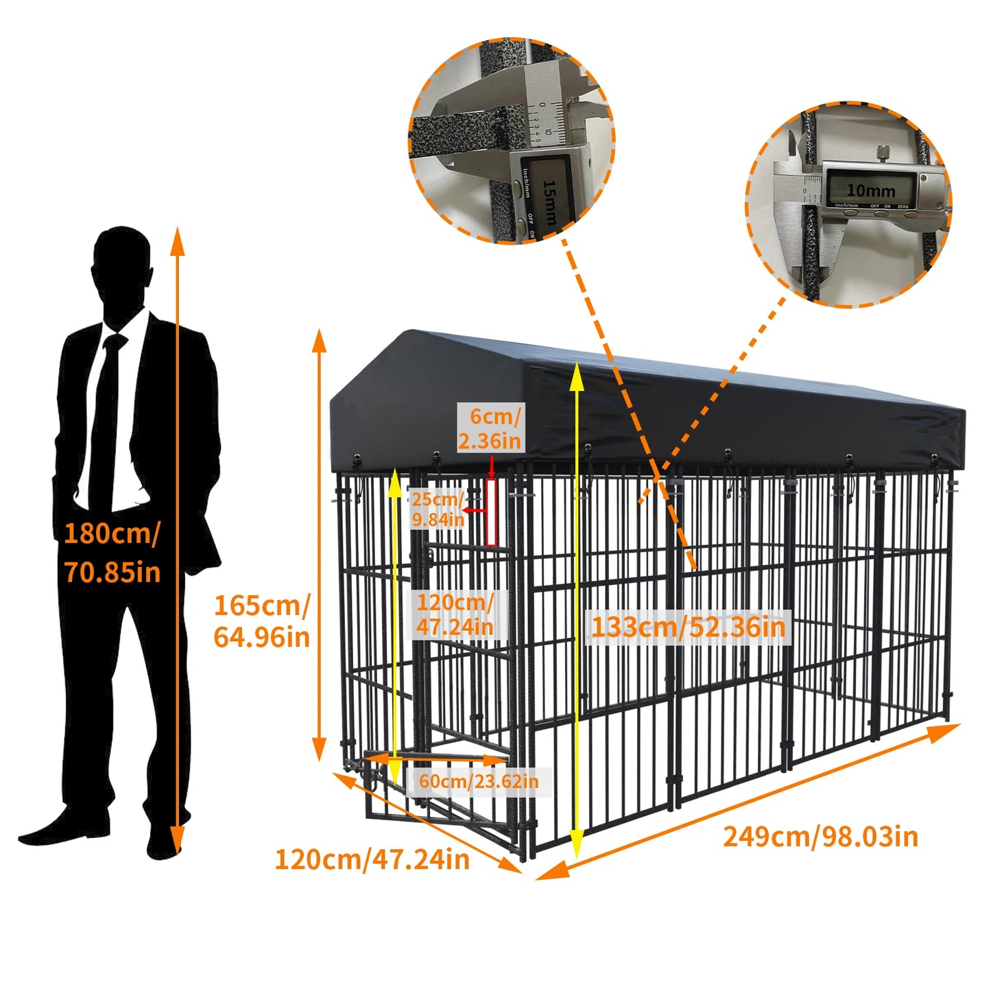 Outdoor Dog Kennel Enclosure Playpen With Roof And Cover