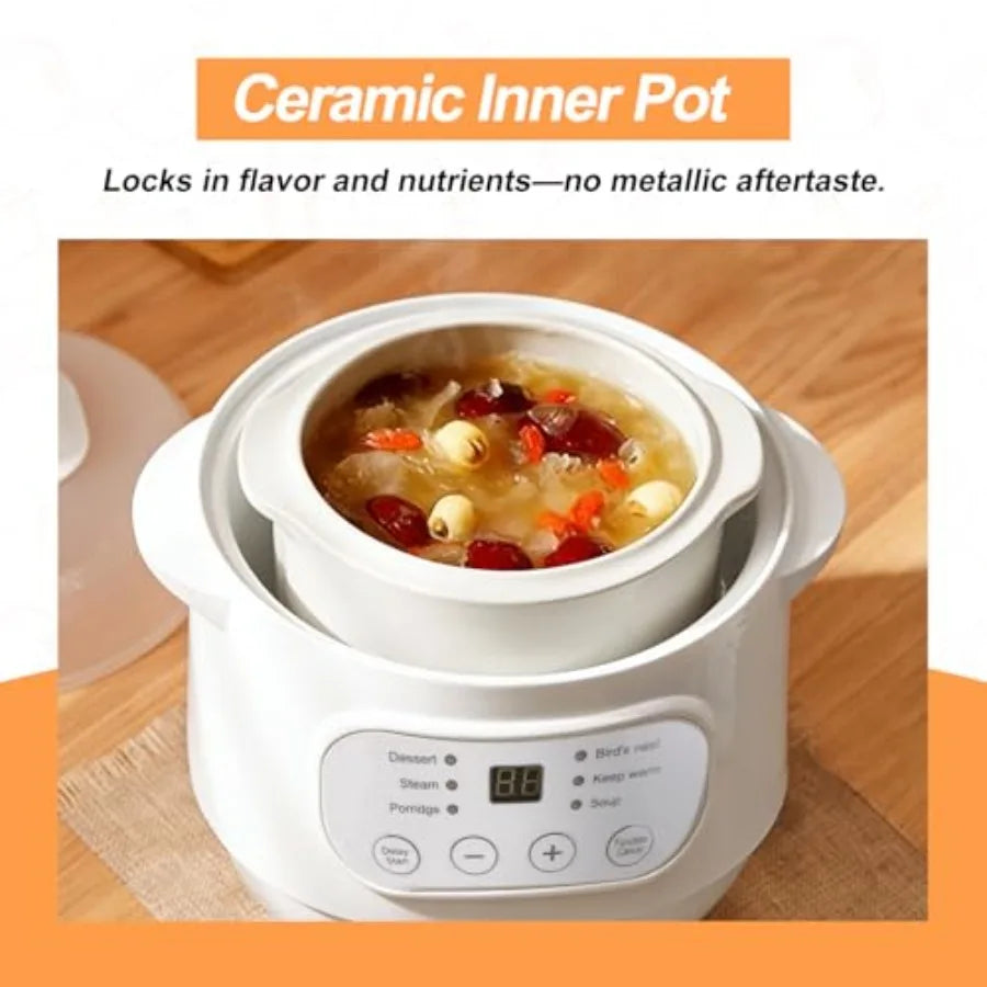 SHXI Electric Stew Pot Slow Cooker With Ceramic Liner
