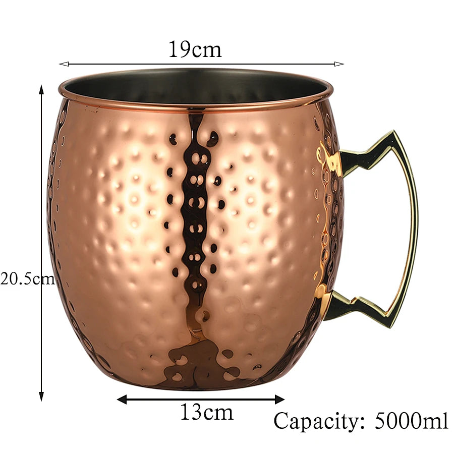 CocktailGeek Stainless Steel Hammered Moscow Mule Mug