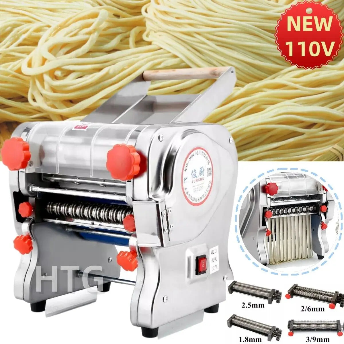 Hign-concerned 550W Electric Pasta Maker Noodle Machine Stainless Steel