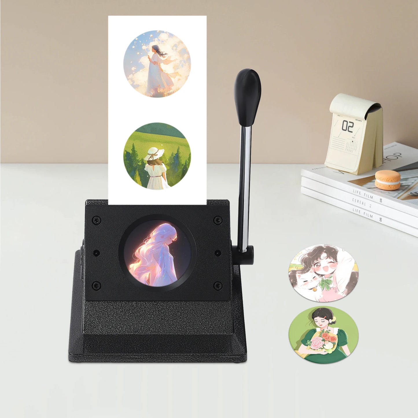 Manual Punch Die Cutter Circle Cutter For Badges Medals Signs