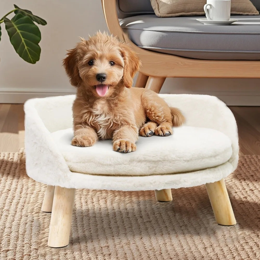 BORWARTCN Ultra Soft Elevated Dog Bed Sofa with Removable Cushion