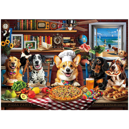 1000 Piece Jigsaw Puzzle For Adults Dog Theme With Letters On Back Funny Animal Gift Christmas Home Decor