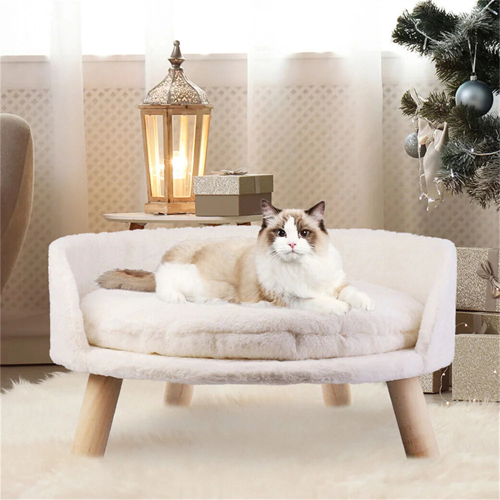 BORWARTCN Ultra Soft Elevated Dog Bed Sofa with Removable Cushion