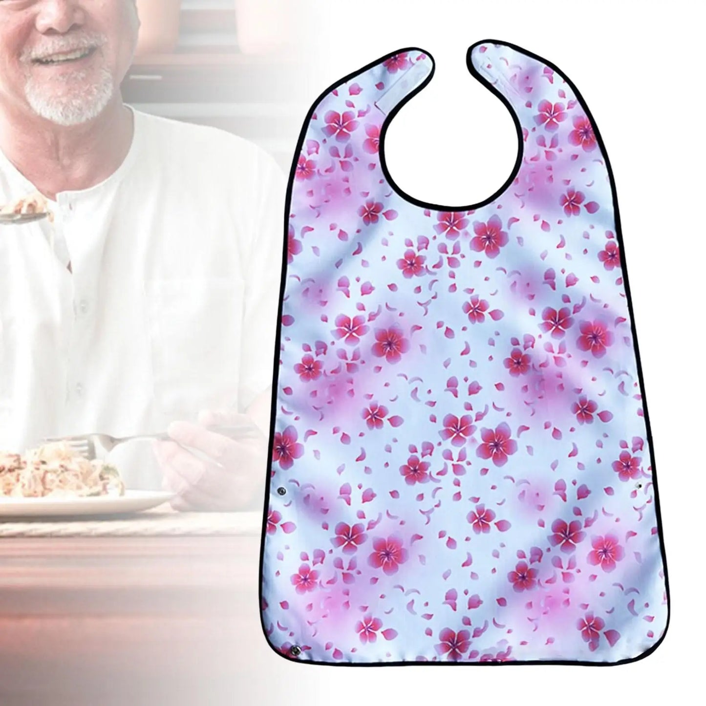 Waterproof Adjustable Adult Bibs for Seniors Feeding Protection