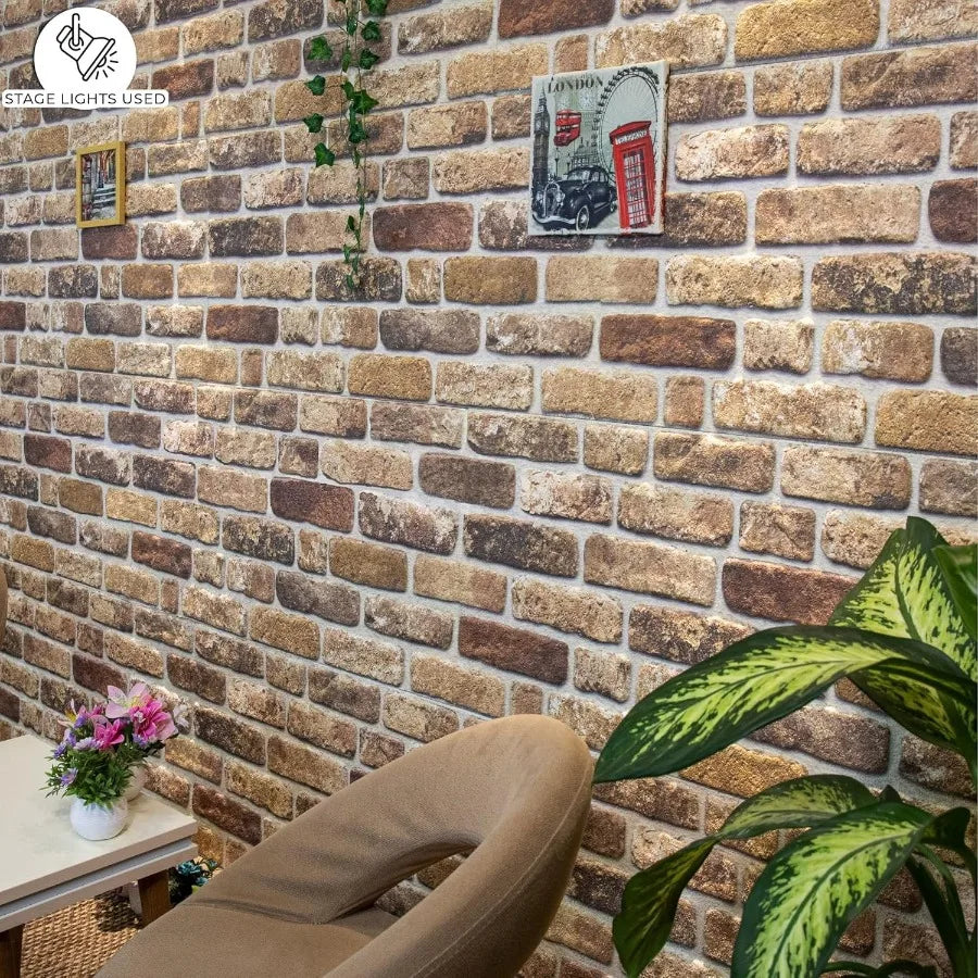 3D Faux Brick Wall Panels Cladding Styrofoam Stone Look for Living Room