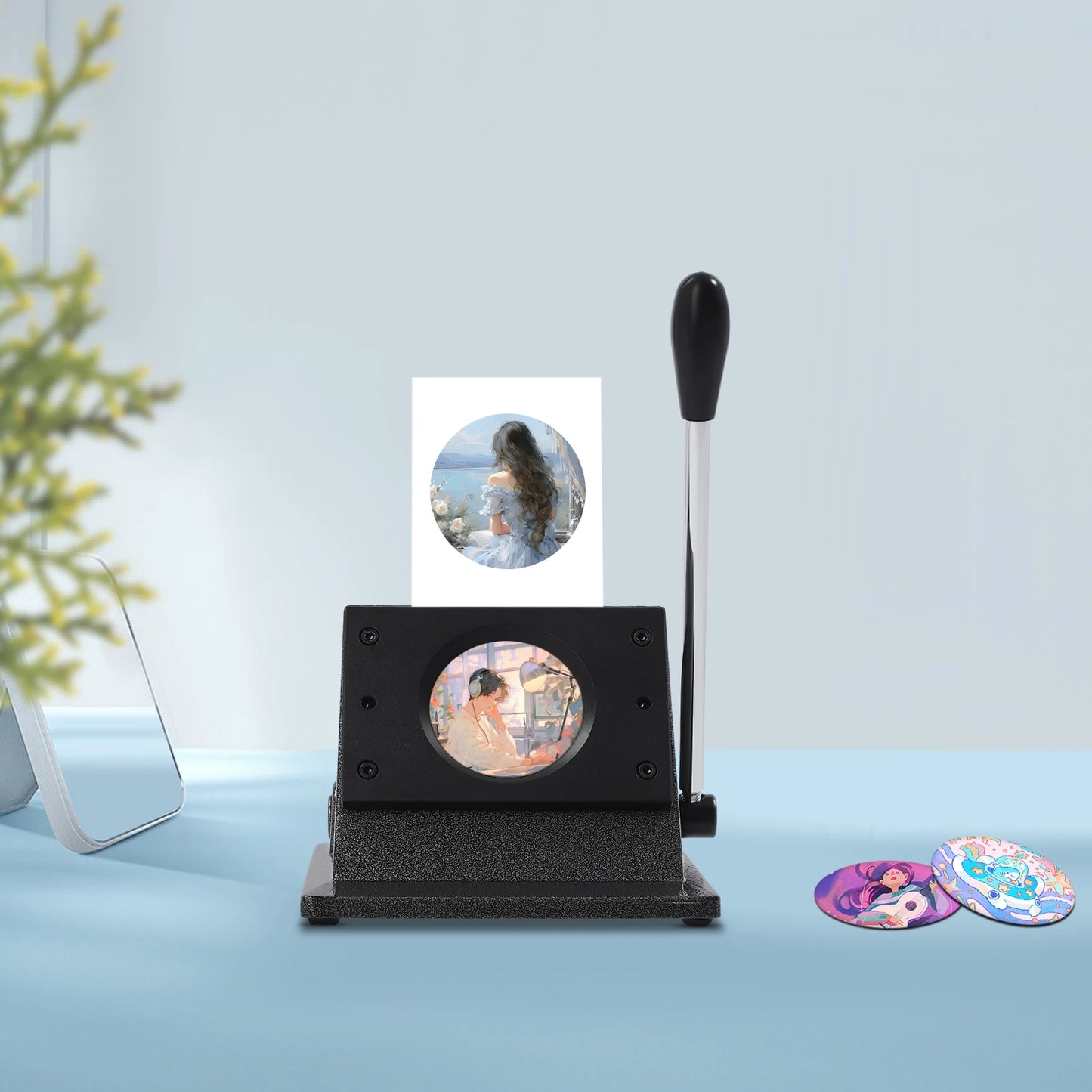 Round Punch Die Cutter For Badge Making Manual Tool
