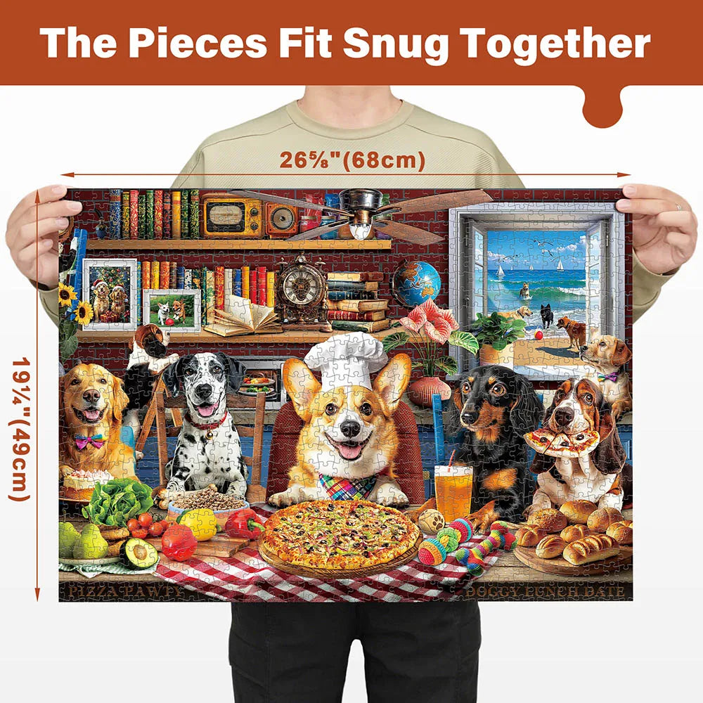 1000 Piece Jigsaw Puzzle For Adults Dog Theme With Letters On Back Funny Animal Gift Christmas Home Decor