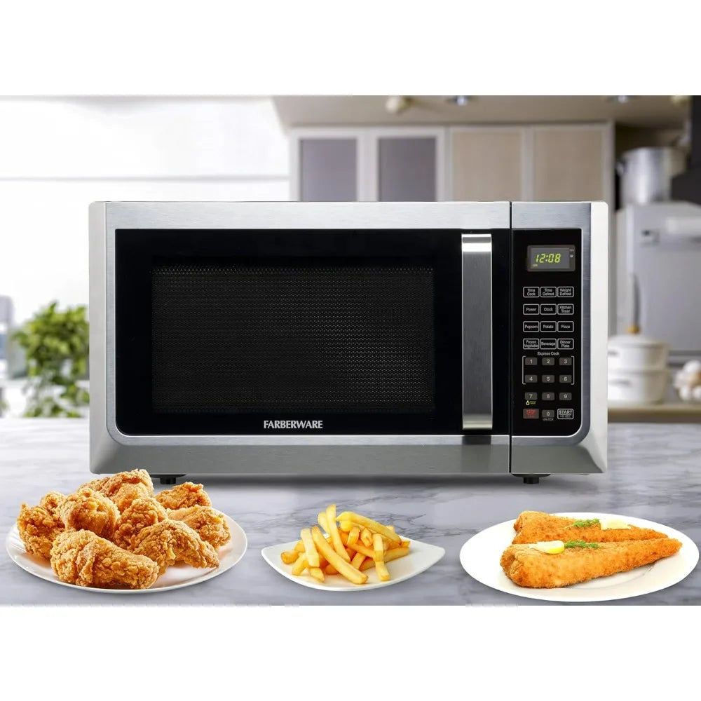 Countertop Microwave Oven 1100W Auto Cook Easy Clean Child Lock