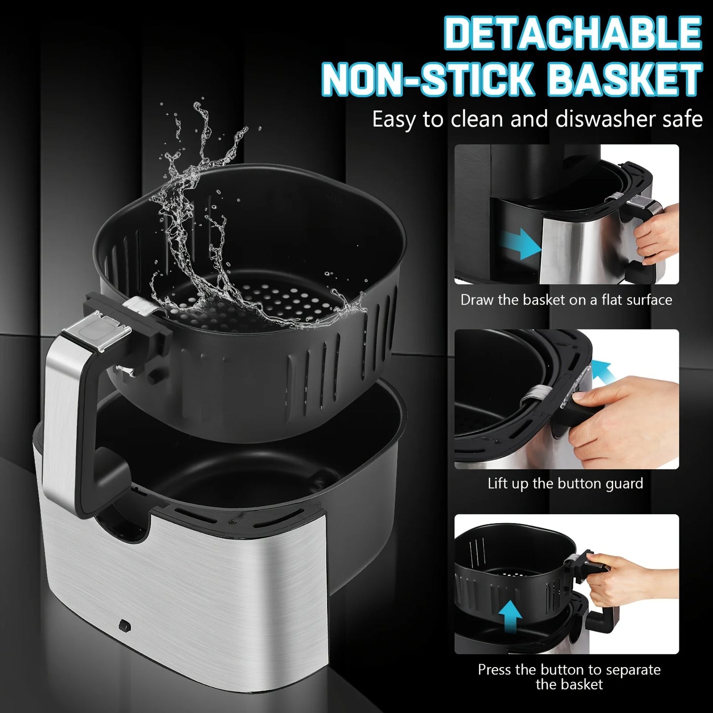 KitCook Air Fryer With 8 Presets And Digital Touch Screen