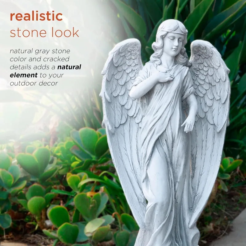 Alpine Corporation Angel Statue Yard Art Decoration for Outdoor Garden