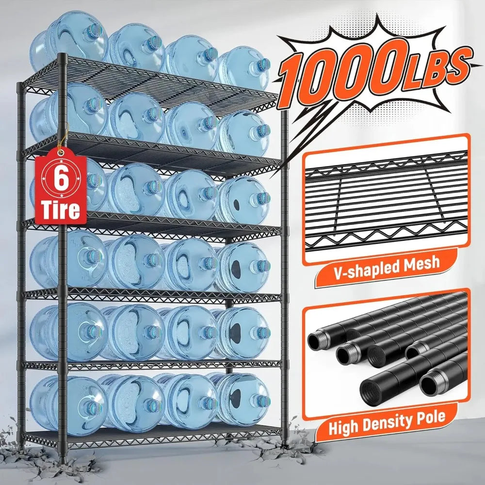 ZHILU Metal Shelving Unit 6-Tier Storage Rack For Kitchen